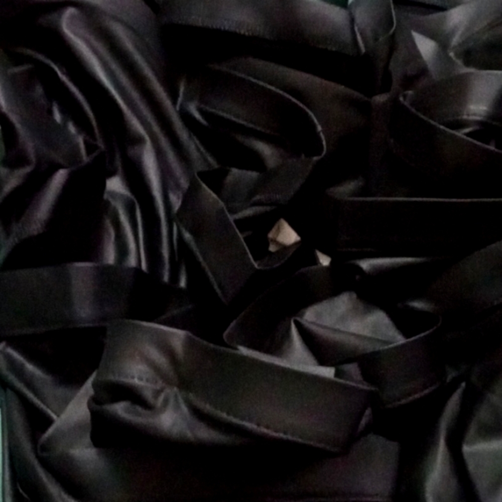 Beautiful Black Ruffled Faux Leather Skirt
